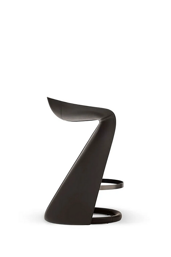 Leather stool with footrest GIORGETTI factory GIORGETTI from Italy. Foto №4