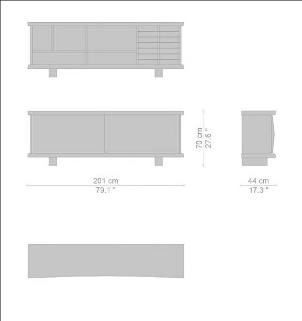 MDF sideboard with sliding doors CASSINA Riflesso factory CASSINA from Italy. Foto №7