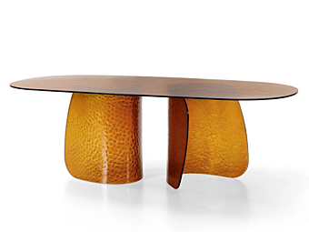 Glass dining table with transparent top Nature Design Franco Mario Blur factory NATURE DESIGN  (FRANCO MARIO) from Italy