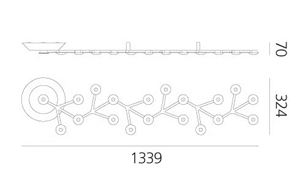 LED модульная потолочная лампа из алюминия Artemide LED Net Line 1596050APP factory Artemide from Italy. Foto №4