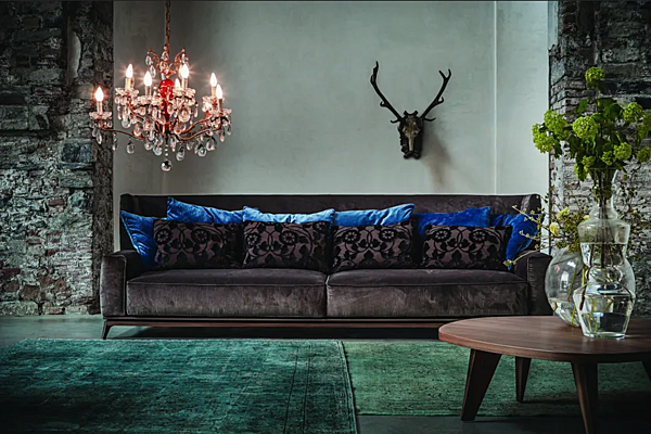 Three-seater sofa in leather or fabric VIBIEFFE Opera 430 factory VIBIEFFE from Italy. Foto №2