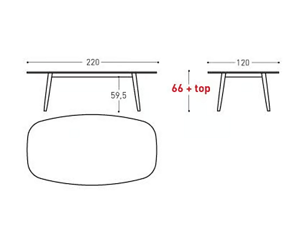 Oval Aluminium Garden Table Low VARASCHIN Ellisse 2401L, 2402L factory VARASCHIN from Italy. Foto №5