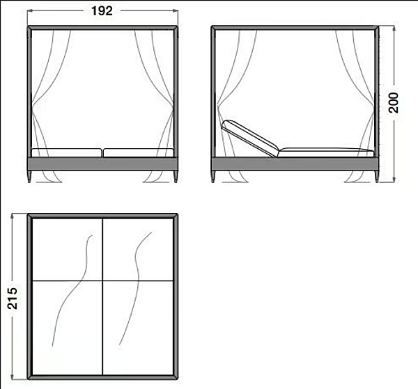 Wooden and Fabric Recliner Garden Bed with Canopy CPRN HOMOOD OD1004, OD1005 factory CPRN HOMOOD from Italy. Foto №4