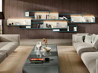 Sectional bookcase in wood LAGO Lagolinea 1217 Sectional bookcase in wood LAGO Lagolinea 1217 factory LAGO from Italy