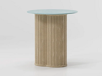 Round coffee table made of Vimini KETTAL