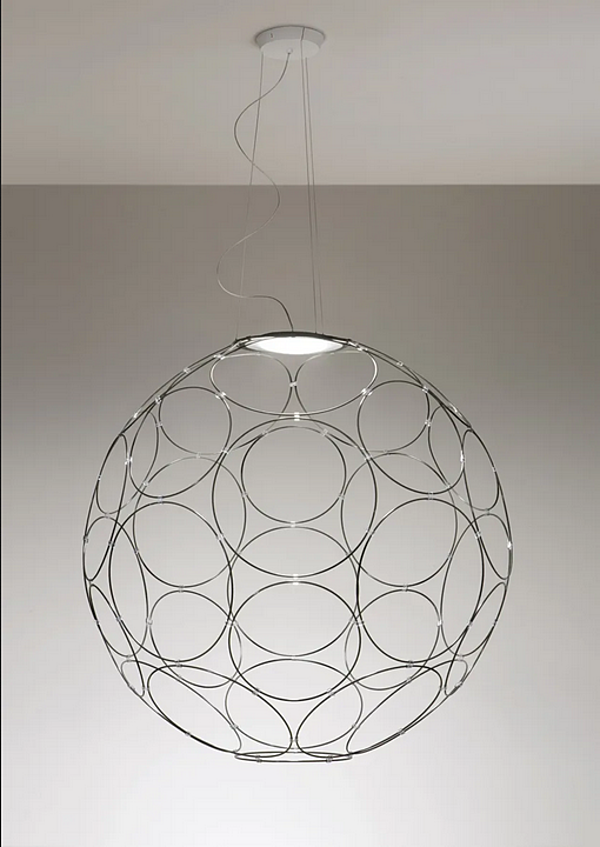 LED pendant lamp in steel from Fabbian Giro collection factory Fabbian from Italy. Foto №6
