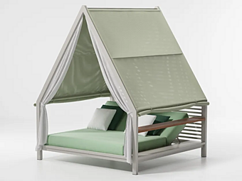 Canopy garden bed with upholstered back KETTAL Cottage #75810