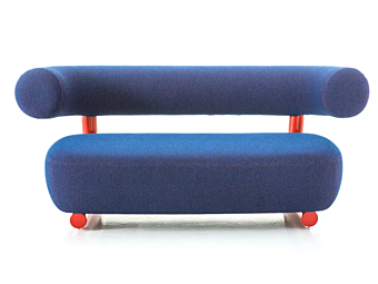 Small sofa with upholstered back Moroso Pipe factory Moroso from Italy