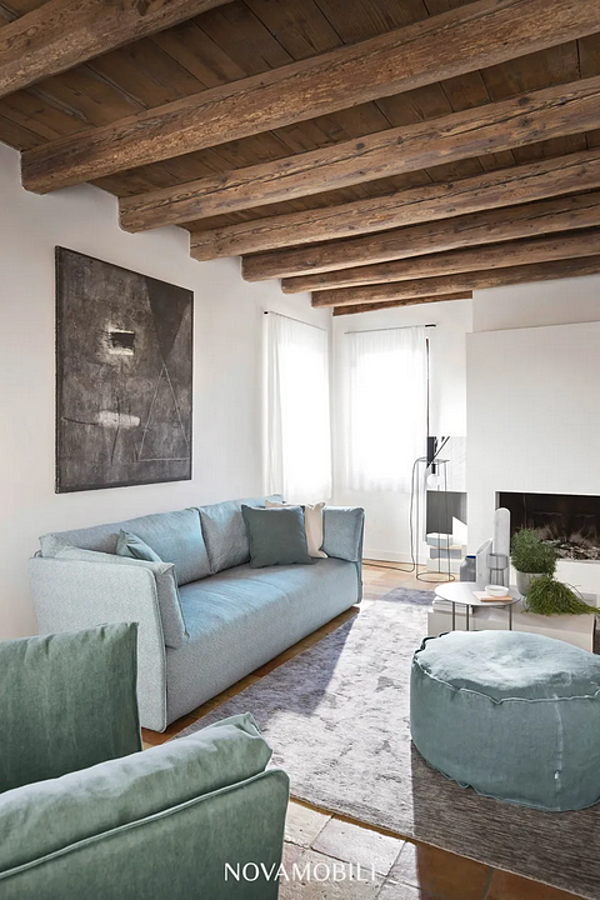 Modular sofa with upholstered back NOVAMOBILI Smuk Sofa factory NOVAMOBILI from Italy. Foto №4