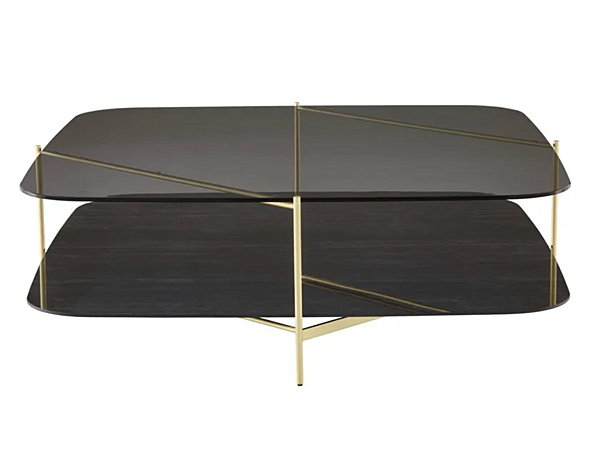 Low rectangular glass coffee table LIGNE ROSET Clyde 0055FK10-0055FK30 factory LIGNE ROSET from Italy. Foto №1