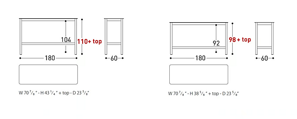 High Table System Powder Coated Aluminium VARASCHIN 244TB, 244TBB factory VARASCHIN from Italy. Foto №18