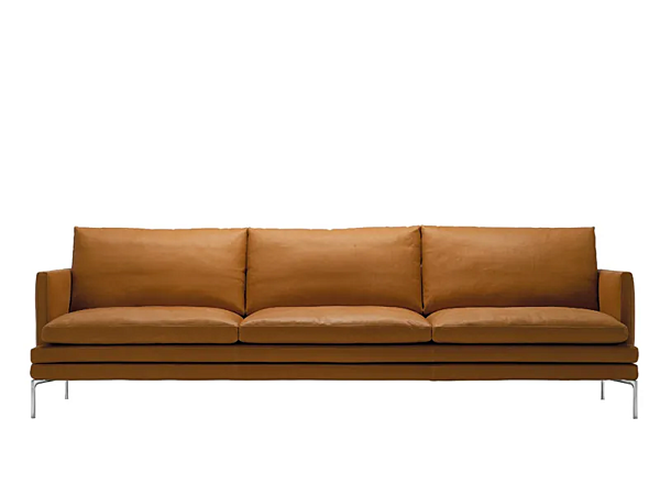 Leather sofa with upholstered back ZANOTTA William 1330 factory ZANOTTA from Italy. Foto №1