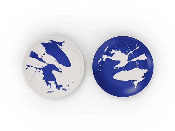 Set of 2 porcelain placeholder plates Neige CASSINA GNR CP 03 factory CASSINA from Italy. Foto №1