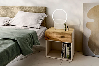 Bedside table in wood with drawers LAGO 36E8 0769 Bedside table in wood with drawers LAGO 36E8 0769 factory LAGO from Italy