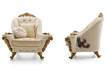 Tufted fabric armchair with armrests A.R. Arredamenti Dolcevita 281 factory A.R.ARREDAMENTI SRL from Italy
