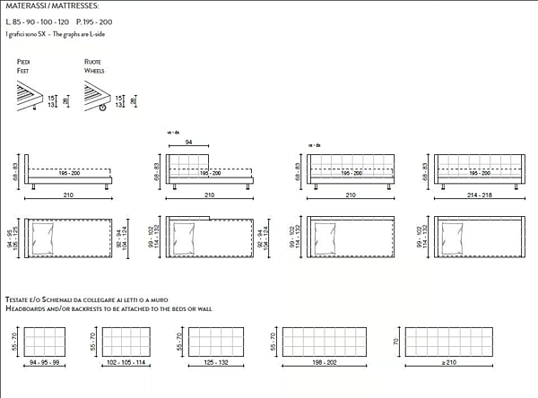 Two Seater Sofa Bed in Fabric with Soft Backrest Duomo Design Mono factory Duomo Design from Italy. Foto №12