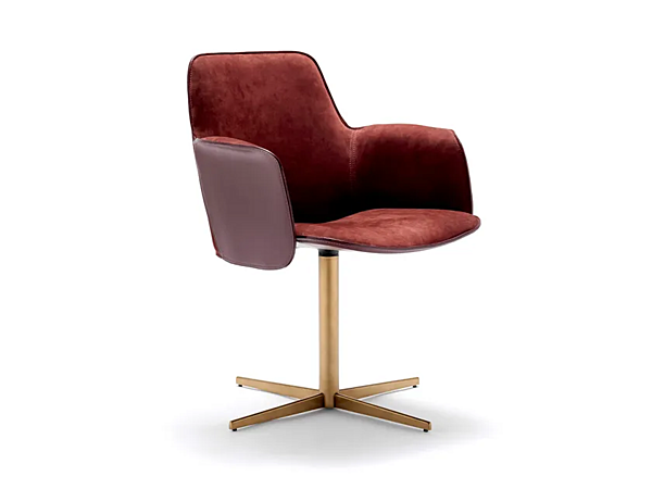 Swivel chair with 4 spoke base leather Electa FASEM Electa BC factory FASEM from Italy. Foto №1