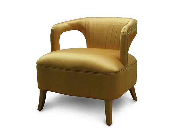 Upholstered Satin Easy Chair with Armrests BRABBU Karoo factory BRABBU from Italy. Foto №1