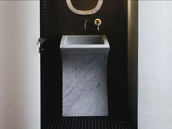 Freestanding rectangular marble washbasin AGAPE Lito 3 factory Agape from Italy. Foto №2