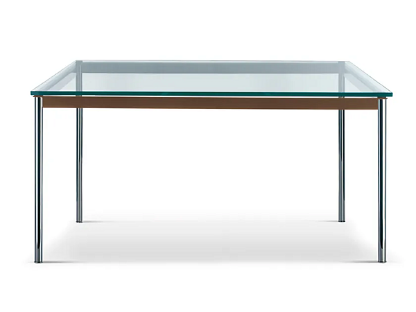 Rectangular glass and steel table CASSINA 10 Table en Tube 010 factory CASSINA from Italy. Foto №1