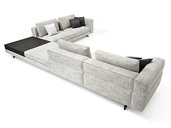Sectional fabric sofa with soft back GIORGETTI SOHO