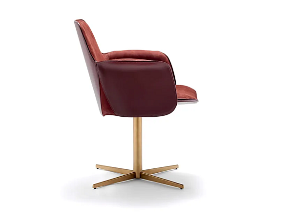 Swivel chair with 4 spoke base leather Electa FASEM Electa BC factory FASEM from Italy. Foto №4