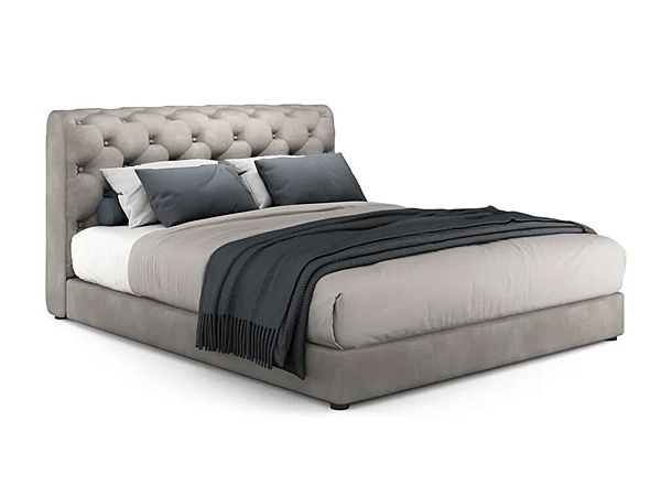 Leather double bed with tufted backrest i 4 Mariani Tudor factory i 4 Mariani from Italy. Foto №1