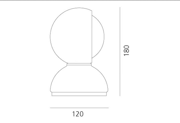 Table lamp painted metal Eclisse PVD Artemide 0028130A/0028170A/0028150A/0028140A factory Artemide from Italy. Foto №7