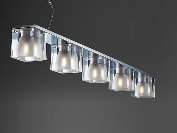 Crystal pendant lamp Cubetto Fabbian factory Fabbian from Italy. Foto №1