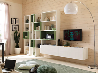 Wooden Storage Wall Bookcase MORETTI COMPACT LV102 Wooden Storage Wall Bookcase MORETTI COMPACT LV102 factory MORETTI COMPACT from Italy
