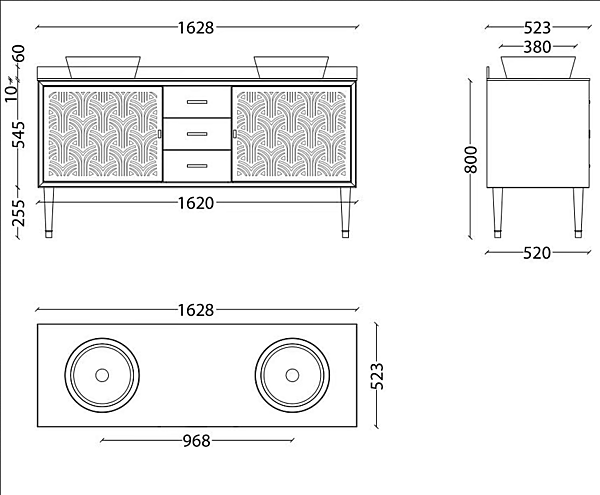 Floor standing wooden vanity unit with doors Park Avenue Cora 3A PKRCORA3AANT factory Park Avenue from Italy. Foto №10