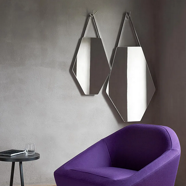 Wall Mounted Glass and Steel Mirror LIGNE ROSET Mon Beau Miroir 11250650-11250651 factory LIGNE ROSET from Italy. Foto №2