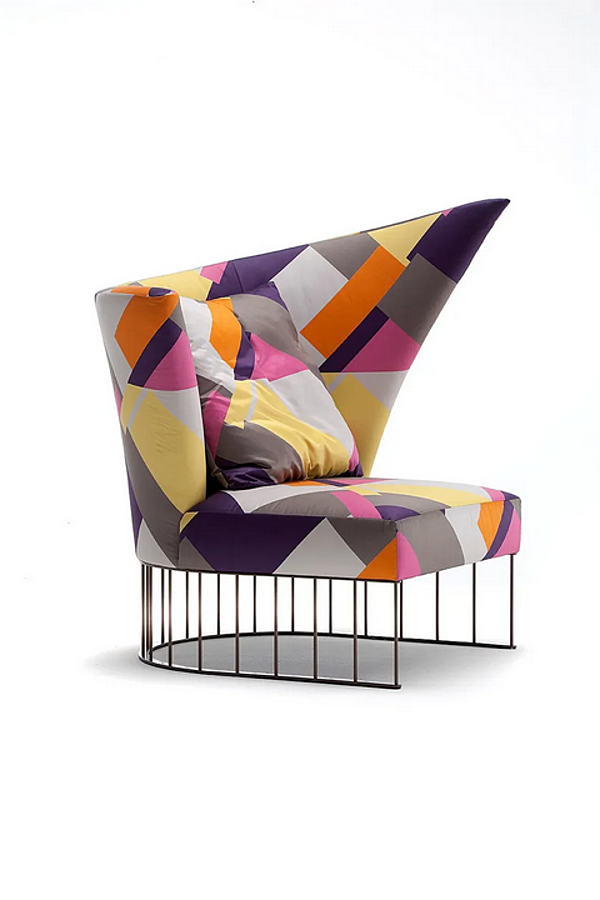 Upholstered fabric armchair Virgola ERBA ITALIA factory ERBA ITALIA from Italy. Foto №2