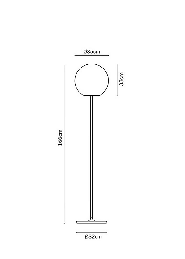 Glass floor lamp Fabbian Lumi Sfera factory Fabbian from Italy. Foto №3