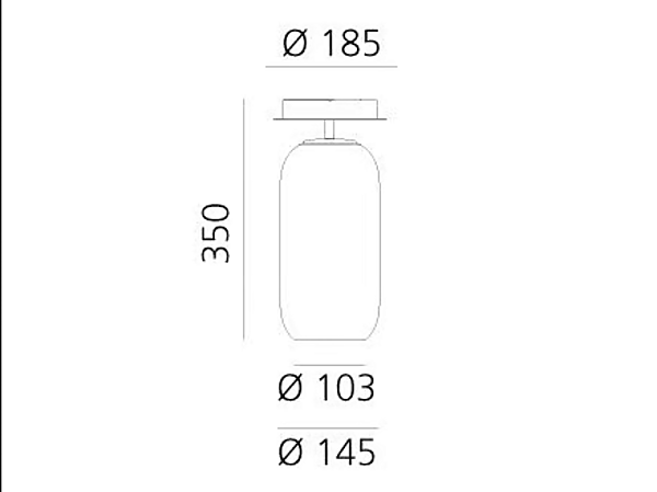 LED ceiling lamp made of blown glass Gople Artemide factory Artemide from Italy. Foto №2