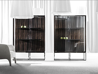 Wood and glass display cabinet ERBA ITALIA Pensami