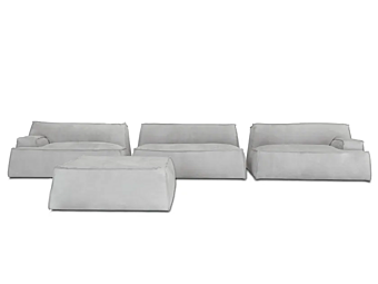 Sofa with upholstered back Damasco fabric BAXTER factory BAXTER from Italy