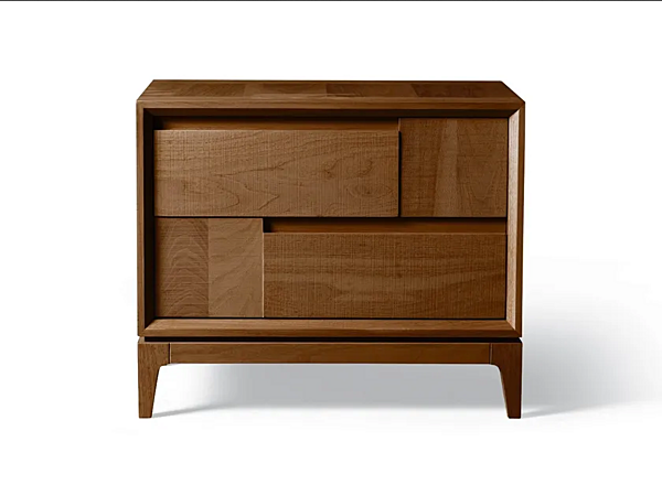 Rectangular walnut bedside table with drawers DALE Trama e Ordito M 120 factory DALE from Italy. Foto №1