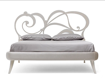 Iron double bed with upholstered headboard CORTEZARI FRED 952-T factory CORTE ZARI from Italy