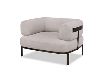 Armchair with upholstered back BAXTER Belt factory BAXTER from Italy