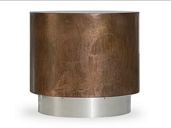 Round coffee table in leather by BAXTER Loren factory BAXTER from Italy