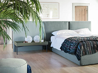 Headboard for double bed with upholstered panel NOVAMOBILI Cube System