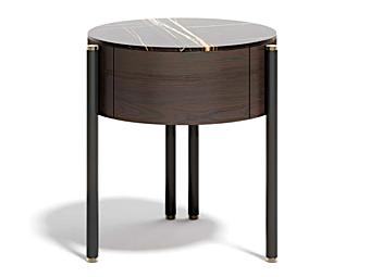 Round wooden and marble bedside table Capital Collection Mayfair MAY.CO Round wooden and marble bedside table Capital Collection Mayfair MAY.CO factory Capital Collection from Italy