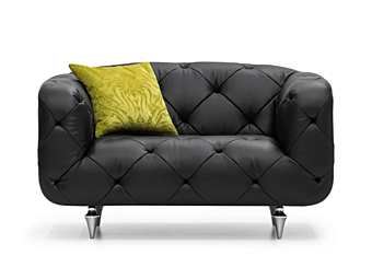 Tufted leather armchair with armrests FORMITALIA JR Overseas