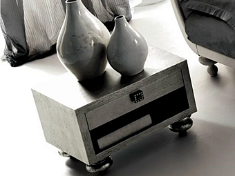 Wooden bedside table with drawers CORTEZARI Keope 402 factory CORTE ZARI from Italy