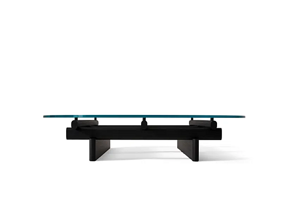Low Round Coffee Table Wood and Glass CASSINA Sengu factory CASSINA from Italy. Foto №2