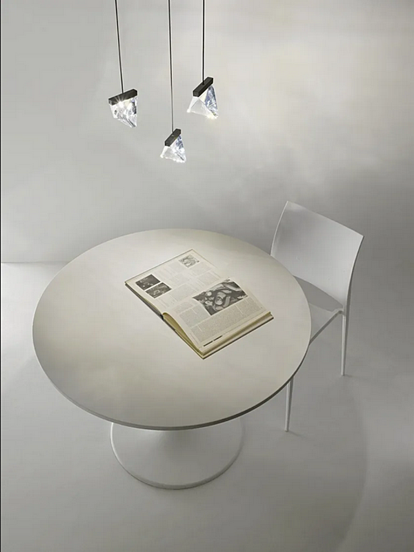 LED crystal pendant lamp Tripla 3 spots Fabbian factory Fabbian from Italy. Foto №4