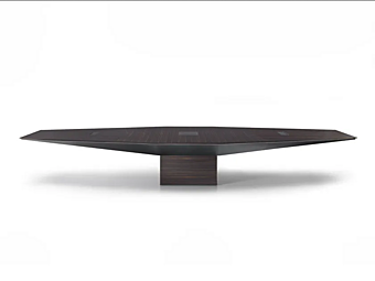 Octagonal wooden meeting table with cable management I 4 Mariani Euclideo