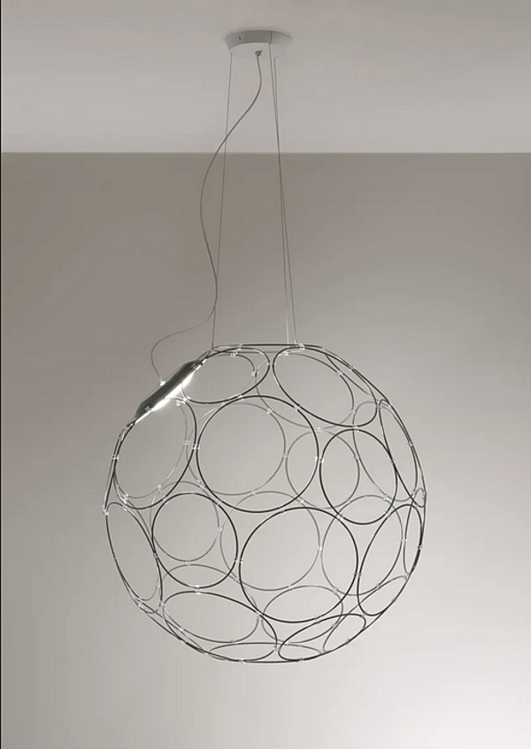 LED pendant lamp in steel from Fabbian Giro collection factory Fabbian from Italy. Foto №5