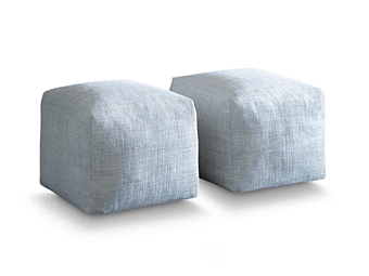 Square fabric pouf with removable cover Pixel Saba